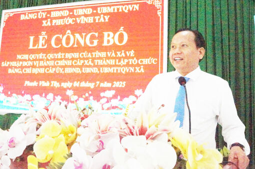 Xã Phước Vĩnh Tây công bố các quyết định kiện toàn tổ chức bộ máy và nhân sự chủ chốt Xã Phước Vĩnh Tây công bố các quyết định kiện toàn tổ chức bộ máy và nhân sự chủ chốt