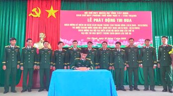 Ban Chỉ huy Phòng thủ khu vực 4 - Tân Thạnh phát động đợt cao điểm thi đua