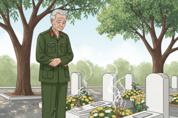 Người thương binh trong nghĩa trang
