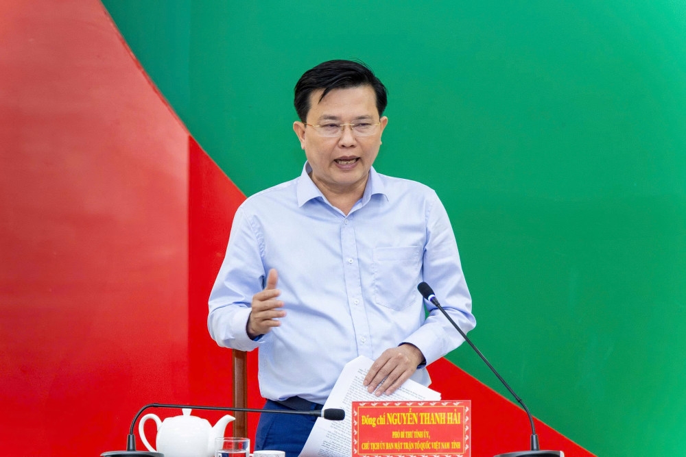 Phó Bí thư Tỉnh ủy Nguyễn Thanh Hải làm việc với Đảng ủy xã Bến Cầu