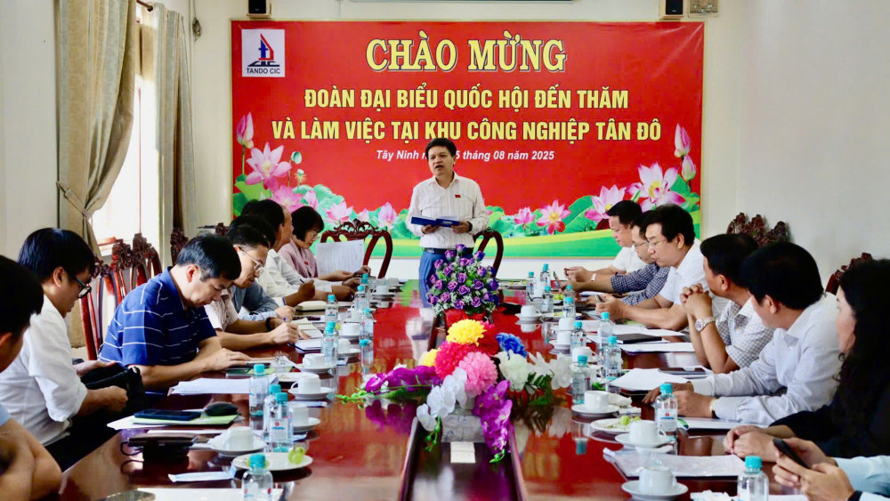 Đoàn giám sát của Quốc hội khóa XV làm việc tại tỉnh Tây Ninh về việc thực hiện chính sách, pháp luật về bảo vệ môi trường