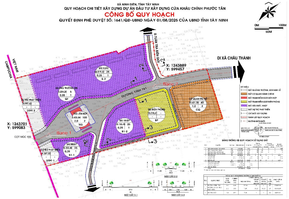 Công bố Quy hoạch chi tiết dự án đầu tư xây dựng Cửa khẩu chính Phước Tân