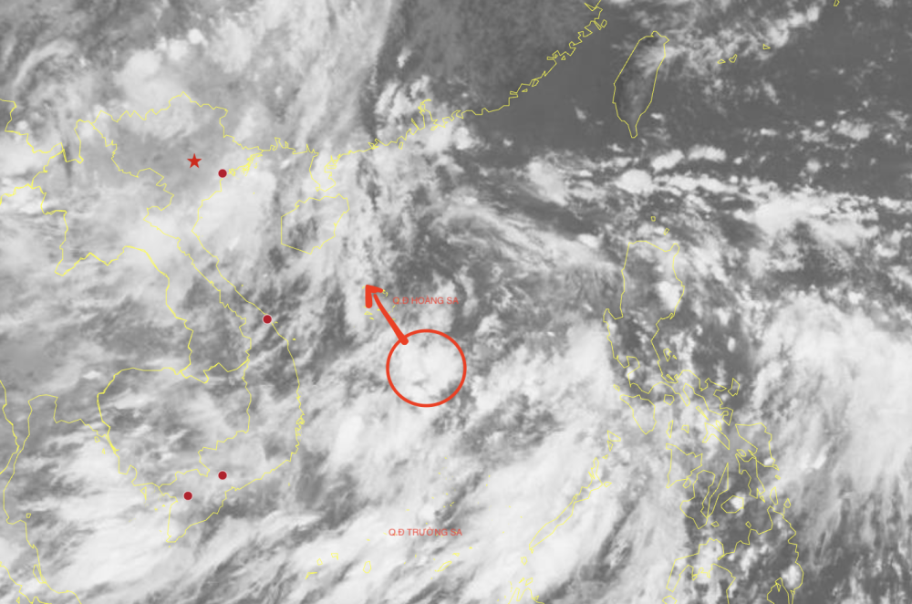 Vùng áp thấp trên Biển Đông có khả năng mạnh lên thành áp thấp nhiệt đới