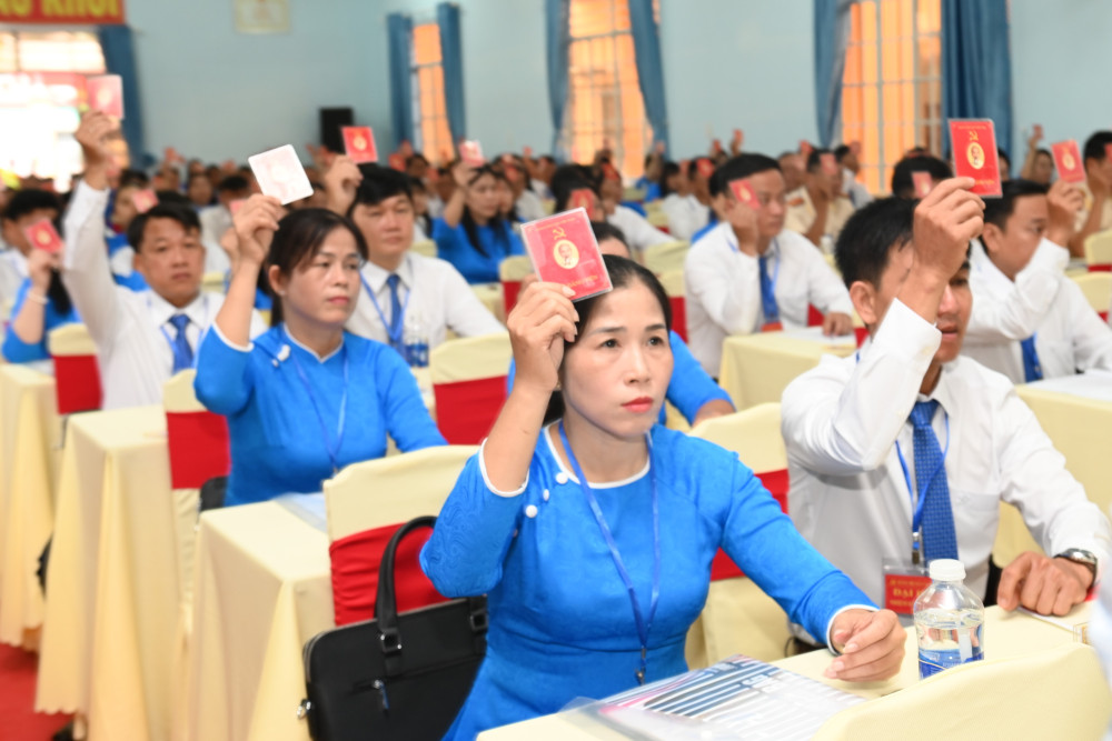 Đại biểu biểu quyết thông qua các Nghị quyết