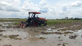 Farmers clean their fields for flood season