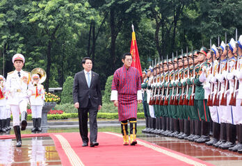 Vietnamese President hosts welcome ceremony for Bhutanese King
