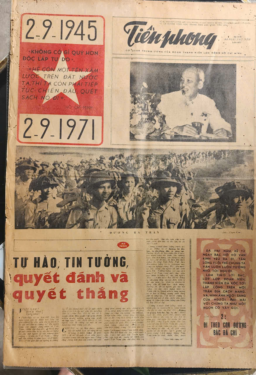 Tờ báo Tiền Phong, số ra ngày 02/9/1971