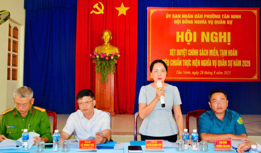 Phường Tân Ninh xét duyệt tiêu chuẩn nghĩa vụ quân sự năm 2026