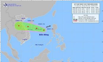 Áp thấp nhiệt đới đổi hướng hướng về khu vực biển đặc khu Hoàng Sa Áp thấp nhiệt đới đổi hướng hướng về khu vực biển đặc khu Hoàng Sa