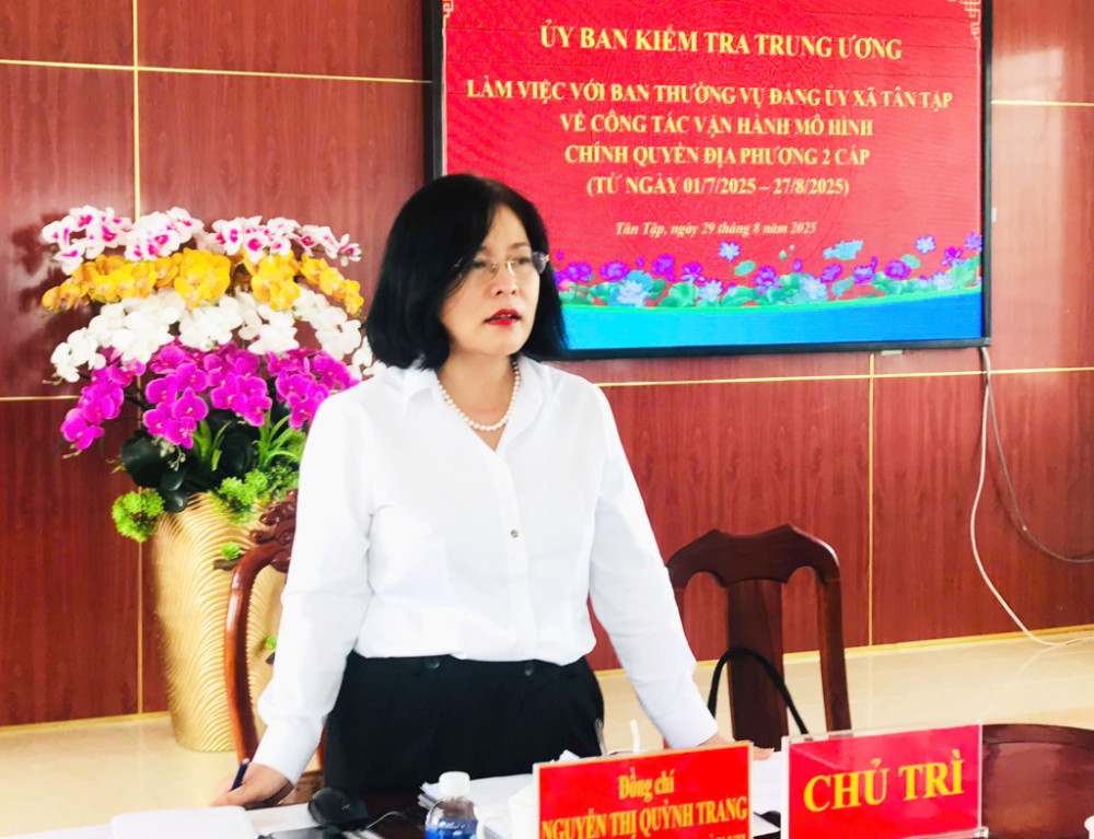 Đoàn công tác Ủy ban Kiểm tra Trung ương làm việc tại xã Tân Tập