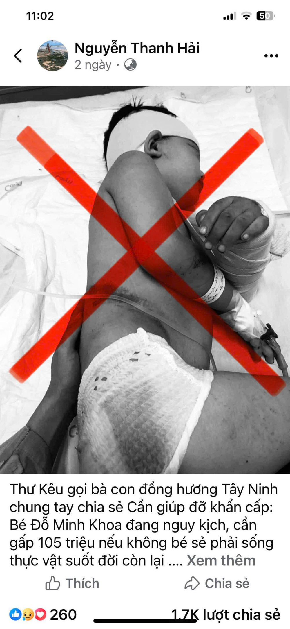 Cảnh báo lừa đảo trên mạng xã hội về trường hợp bé Đỗ Minh Khoa