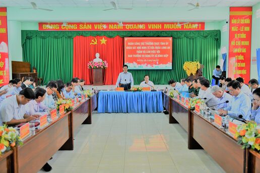 Phó Bí thư Thường trực Tỉnh ủy Nguyễn Mạnh Hùng làm việc với Đảng ủy xã Bình Hiệp