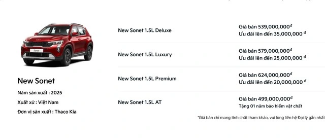 KIA Sonet thêm bản mới tại Việt Nam, giá dưới 500 triệu đồng