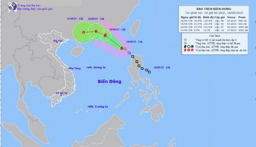 Áp thấp nhiệt đới đã mạnh lên thành bão số 8 với tên quốc tế là Mitag
