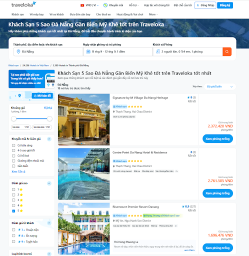 5 khách sạn Đà Nẵng view biển đẹp trên Traveloka