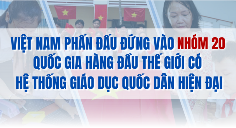 Việt Nam phấn đấu đứng vào nhóm 20 quốc gia hàng đầu thế giới có hệ thống giáo dục quốc dân hiện đại