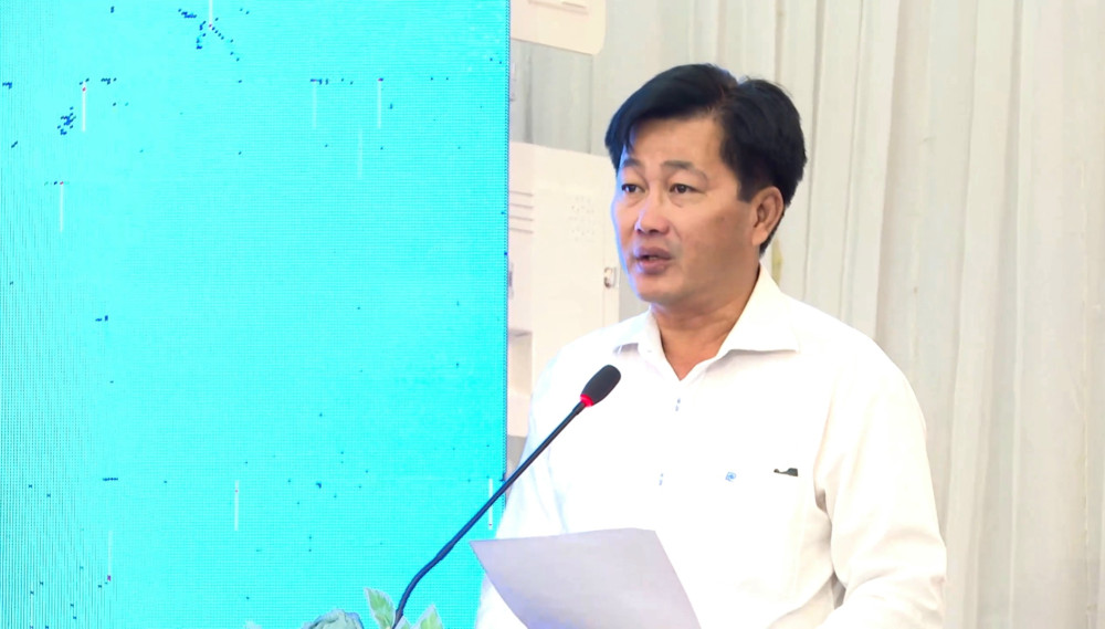 Ông Trần Văn Quy-Phó Giám đốc Sở Nông nghiệp và Môi trường tỉnh phát biểu khai mạc Hội nghị