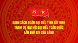 Danh sách Đoàn đại biểu tỉnh Tây Ninh tham dự Đại hội đại biểu Toàn quốc lần thứ XIV của Đảng
