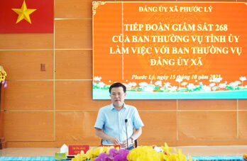 Đoàn Giám sát 268 của Ban Thường vụ Tỉnh ủy làm việc tại xã Phước Lý