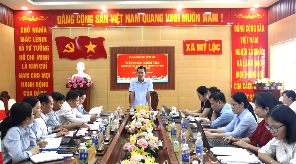 Kiểm tra công tác cải cách hành chính tại xã Mỹ Lộc