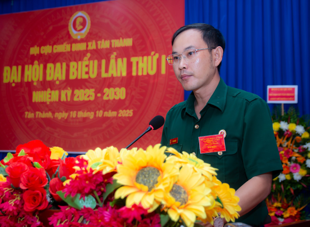 Ông Thái Minh Nhựt giữ chức Chủ tịch Hội Cựu chiến binh xã Tân Thành