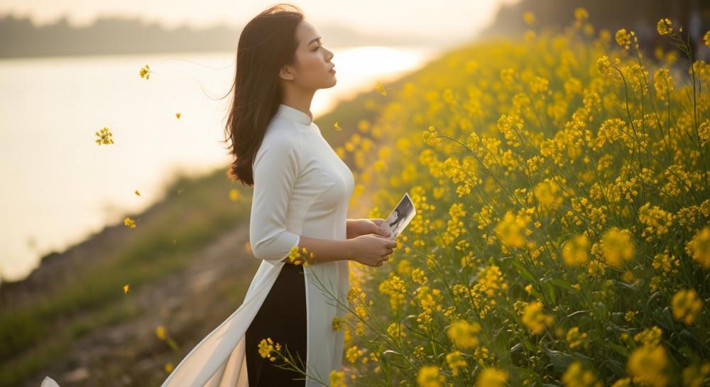 Mùa hoa cải bên sông