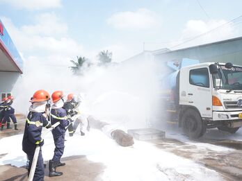 Tây Ninh: Thực tập phương án chữa cháy và cứu nạn, cứu hộ tại cửa hàng xăng dầu