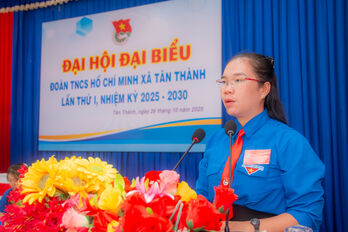 Chị Nguyễn Hoài Thương giữ chức Bí thư Đoàn TNCS Hồ Chí Minh xã Tân Thành