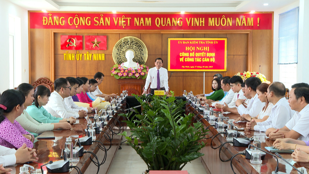 Ủy ban Kiểm tra Tỉnh ủy công bố quyết định về công tác cán bộ