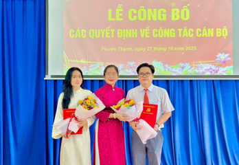 Xã Phước Thạnh: Công bố các quyết định về công tác cán bộ Xã Phước Thạnh: Công bố các quyết định về công tác cán bộ
