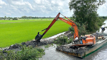 Tân Thạnh: Dồn sức gia cố đê bao chống lũ Tân Thạnh: Dồn sức gia cố đê bao chống lũ