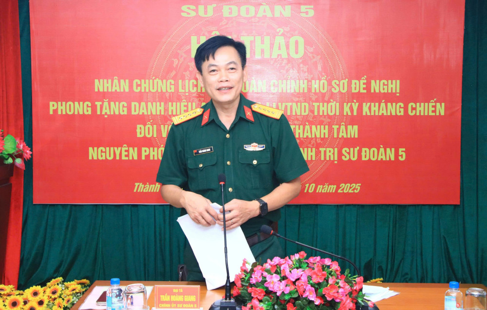 Hoàn chỉnh hồ sơ đề nghị phong tặng danh hiệu Anh hùng Lực lượng vũ trang Nhân dân đối với Trung tướng Lê Thành Tâm