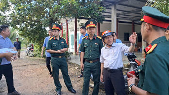 Bộ Chỉ huy Quân sự tỉnh Tây Ninh khảo sát, chuẩn bị thi công công trình giao thông nông thôn tại xã Hậu Thạnh