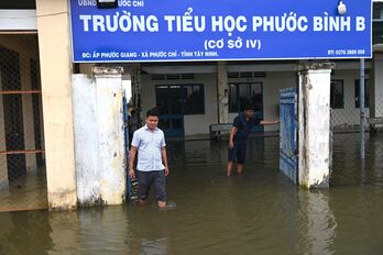 Xã Phước Chỉ: Một số trường học tạm ngưng hoạt động vì ngập lụt