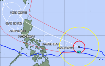 Bão Fung wong sắp đạt cực đại, di chuyển rất nhanh về hướng Biển Đông