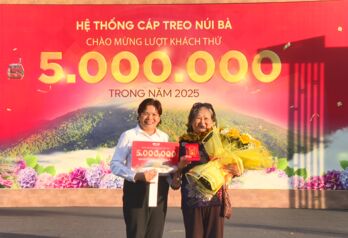 Sun World Ba Den Mountain đón lượt khách thứ 5 triệu đi cáp treo trong năm 2025