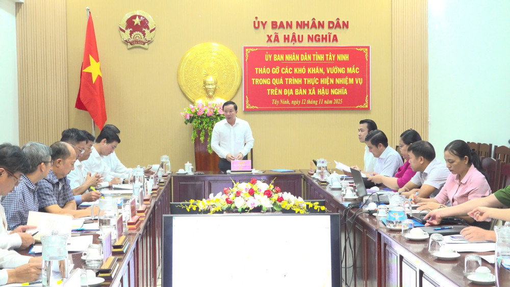 Chủ tịch UBND tỉnh Nguyễn Văn Út chủ trì hội nghị tháo gỡ khó khăn cho xã Hậu Nghĩa