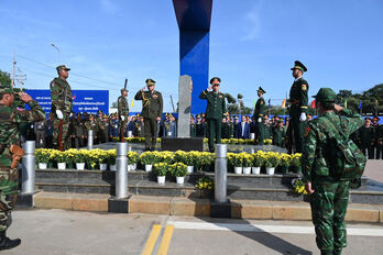 Lực lượng bảo vệ biên giới hai nước Việt Nam - Campuchia tuần tra chung