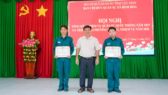 Xã Bình Hòa: Tổng kết nhiệm vụ quân sự - quốc phòng năm 2025