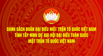 Danh sách Đoàn đại biểu MTTQ Việt Nam tỉnh Tây Ninh dự Đại hội đại biểu toàn quốc MTTQ Việt Nam