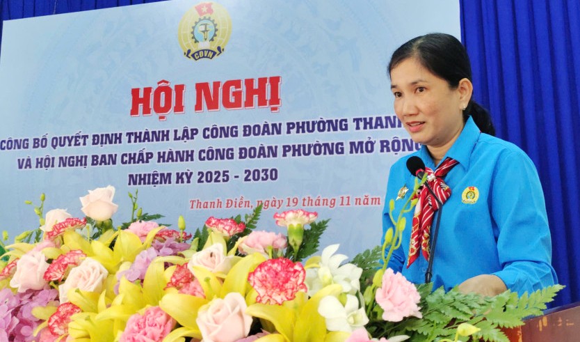 Phường Thanh Điền: Công bố quyết định thành lập Công đoàn phường