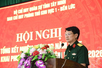 Ban Chỉ huy Phòng thủ Khu vực 1 - Bến Lức tổng kết nhiệm vụ quân sự, quốc phòng năm 2025