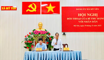 Bí thư Đảng ủy xã Mỹ Yên đối thoại với Nhân dân