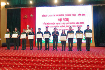 Ban Chỉ huy Phòng thủ Khu vực 3 – Tân Ninh hoàn thành nhiệm vụ quân sự, quốc phòng năm 2025