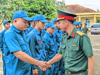 Bộ CHQS tỉnh Tây Ninh kiểm tra sẵn sàng chiến đấu tại Bình Thành