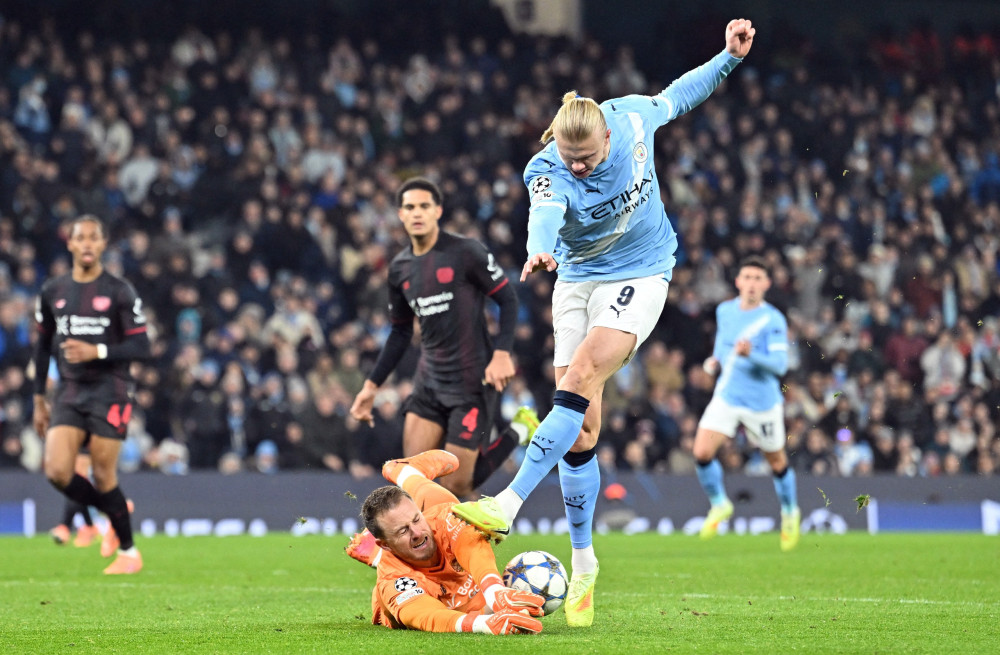 Haaland dự bị, Man City thua sốc Leverkusen