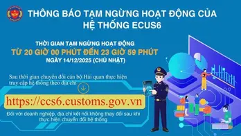 Hỏa tốc thông báo tạm ngừng hệ thống thông quan điện tử