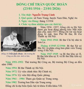 Trần Quốc Hoàn – Người chiến sĩ cộng sản kiên trung, nhà lãnh đạo tài năng, hết lòng vì nước, vì dân